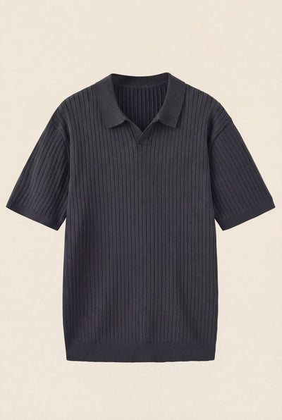 Premium Ribbed Polo Gray