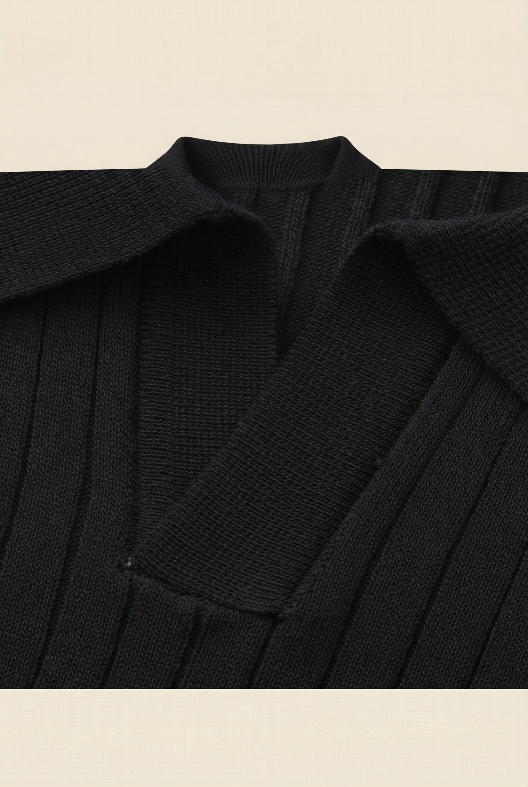 Premium Ribbed Polo Black