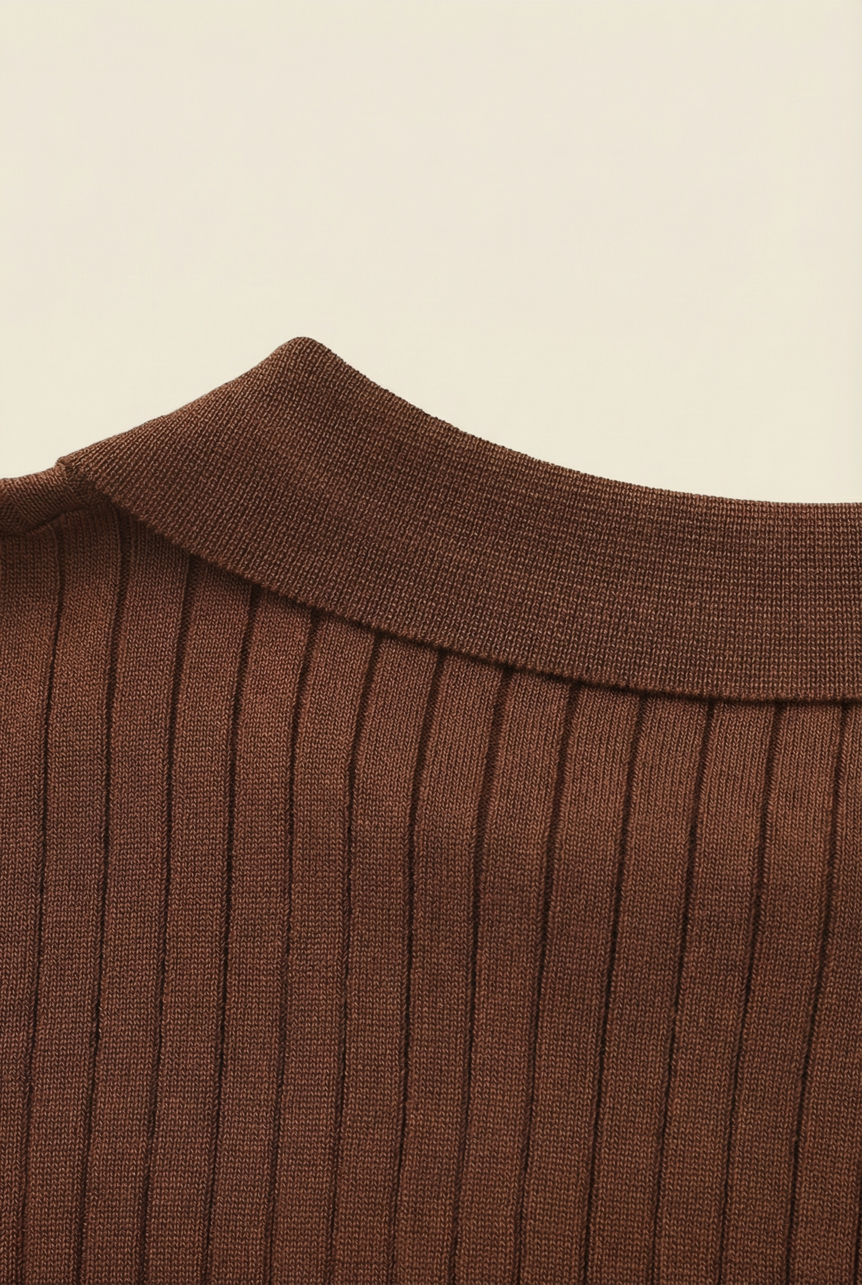 Premium Ribbed Polo Brown