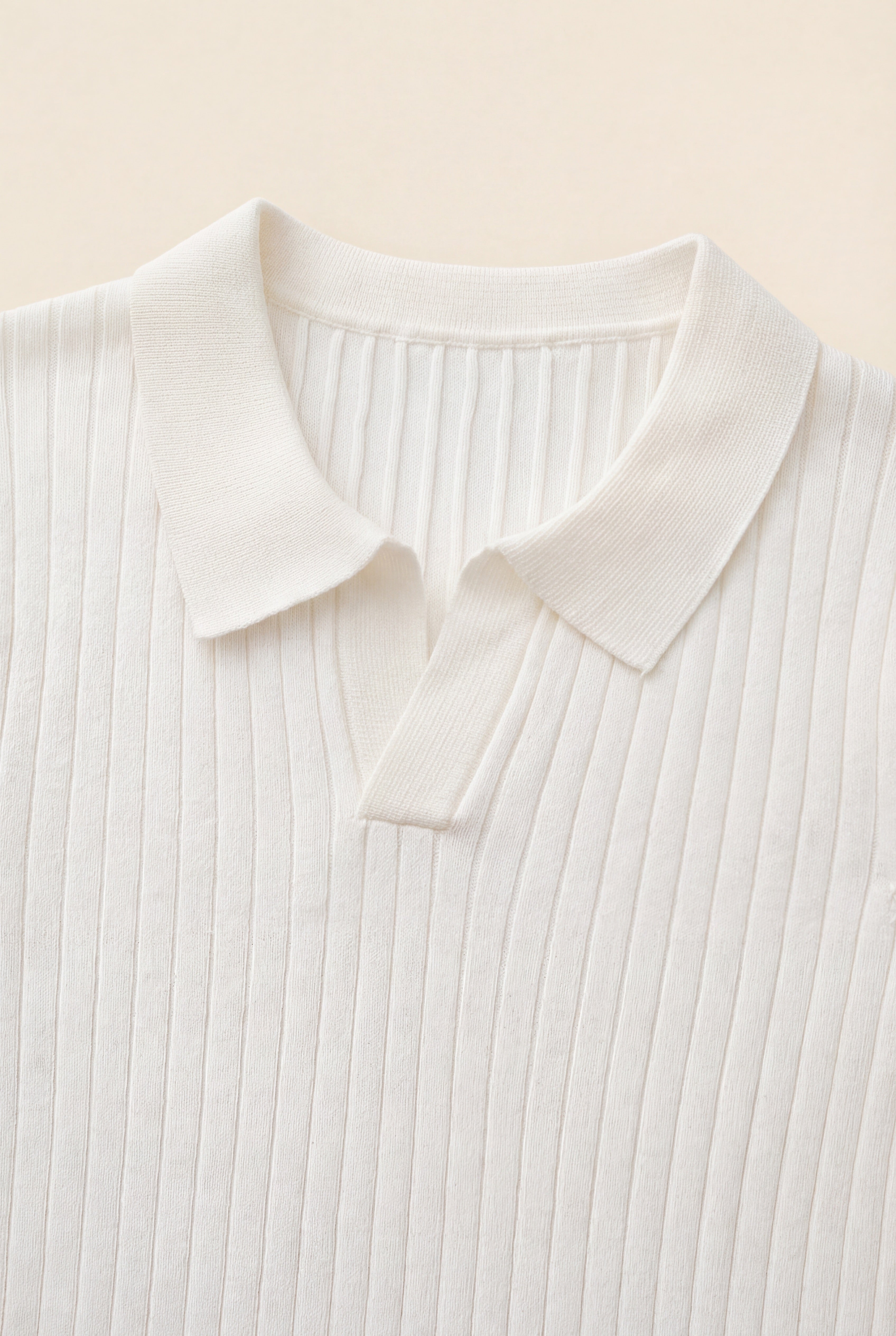 Premium Ribbed Polo White