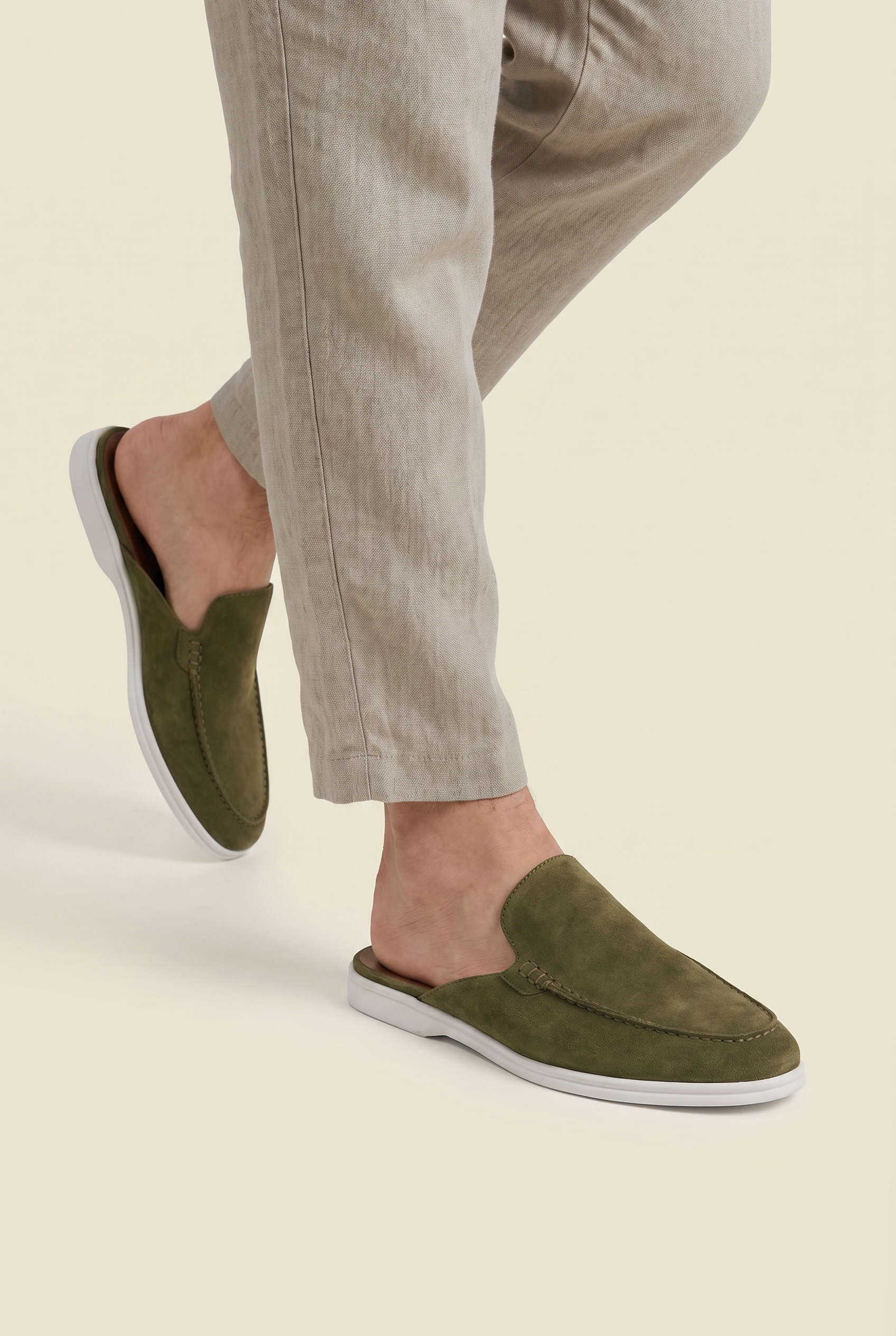 Yacht Loafer Suede Mule Sage
