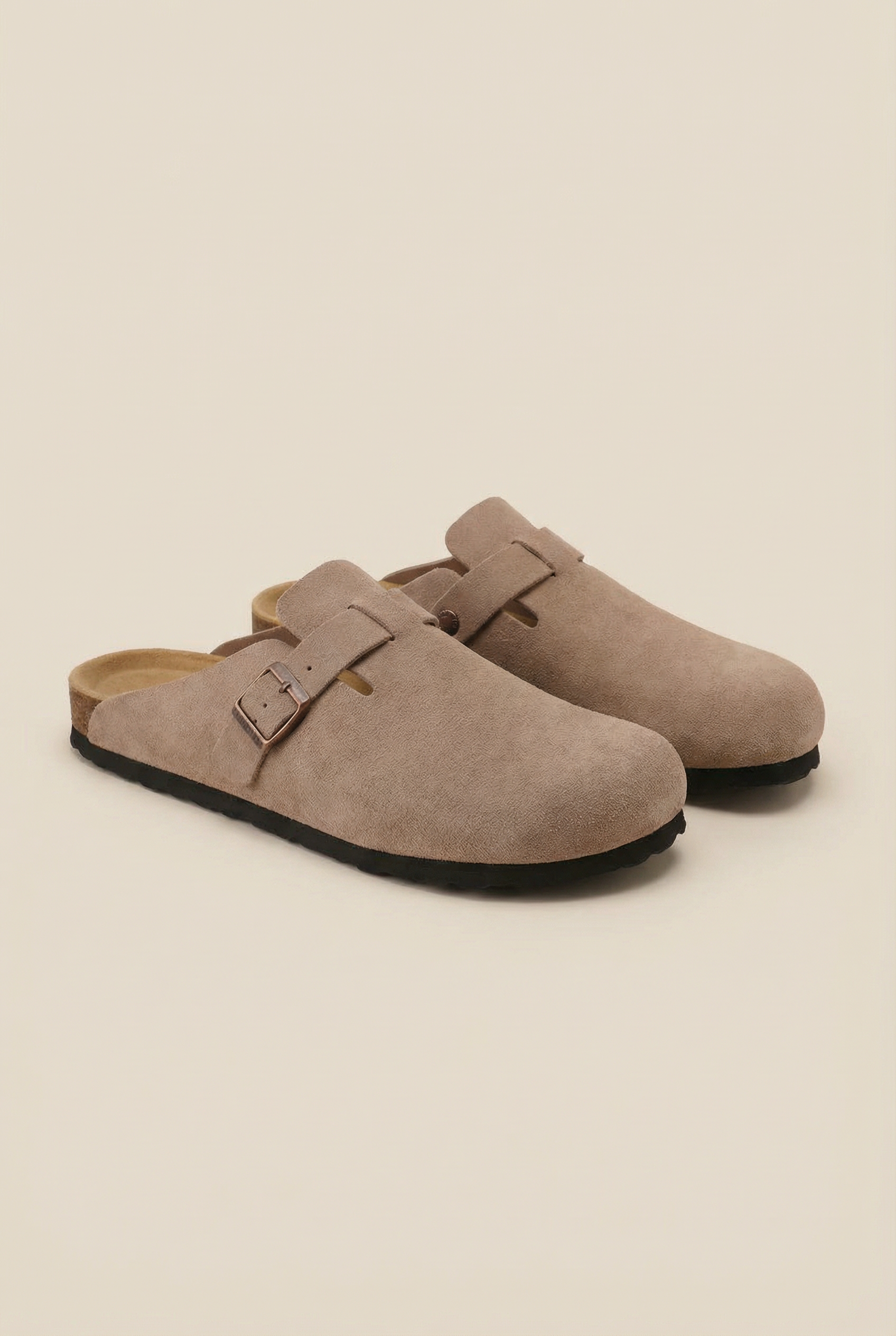 Old Money Suede Clogs Beige