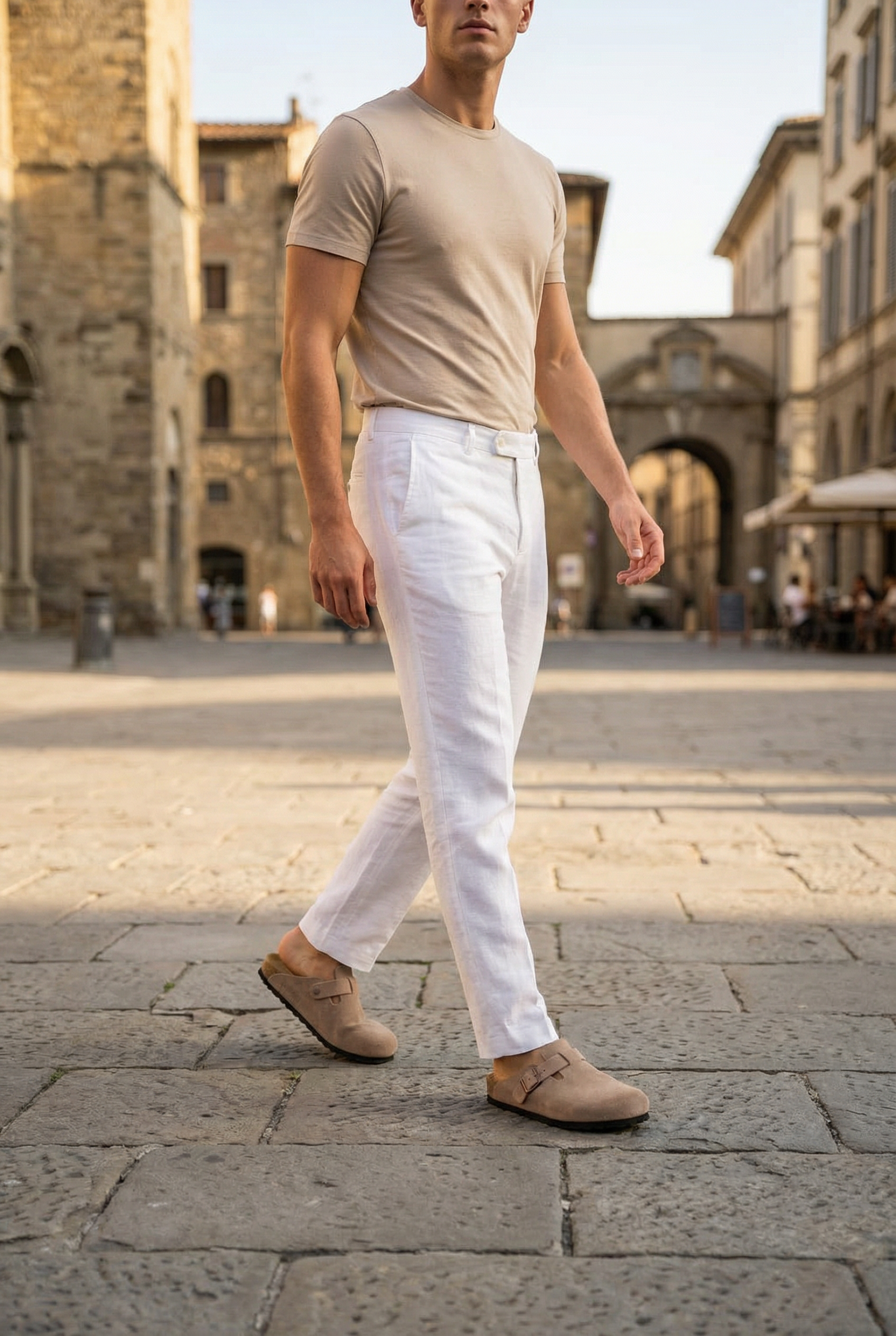 Old Money Suede Clogs Beige