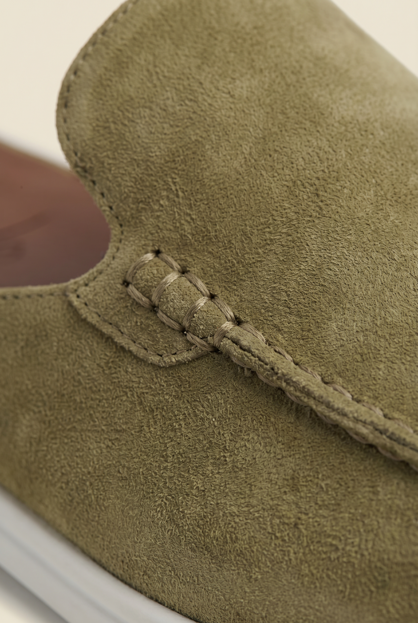 Yacht Loafer Suede Mule Olive