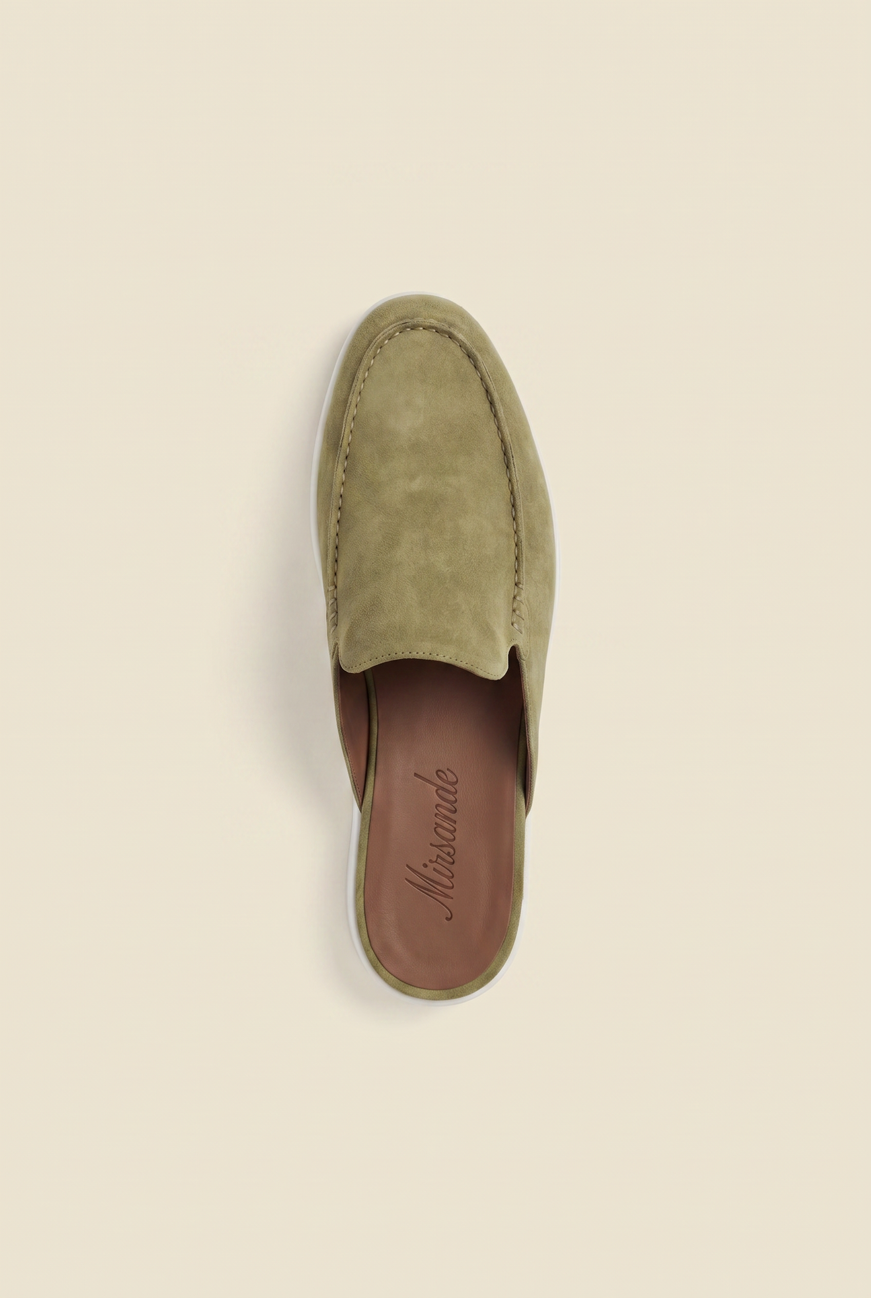 Yacht Loafer Suede Mule Olive