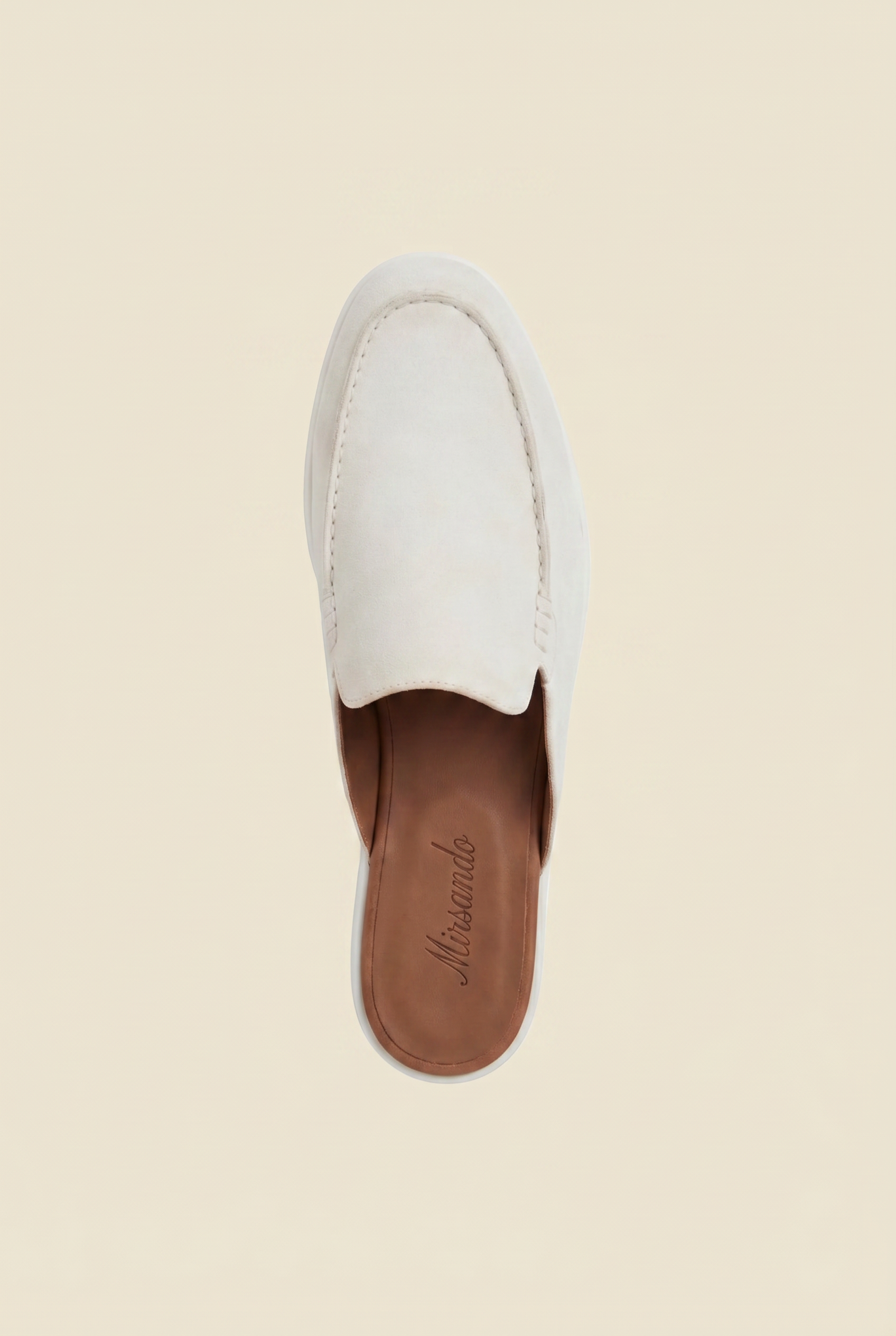 Yacht Loafer Suede Mule White