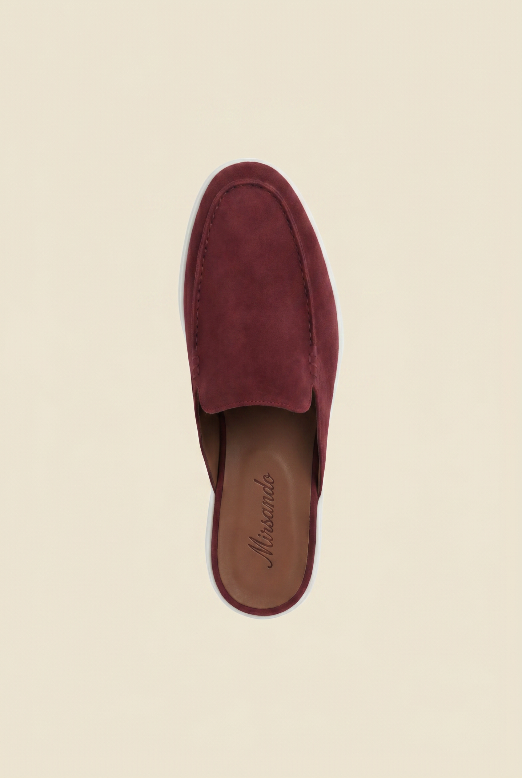 Yacht Loafer Suede Mule Light Burgundy