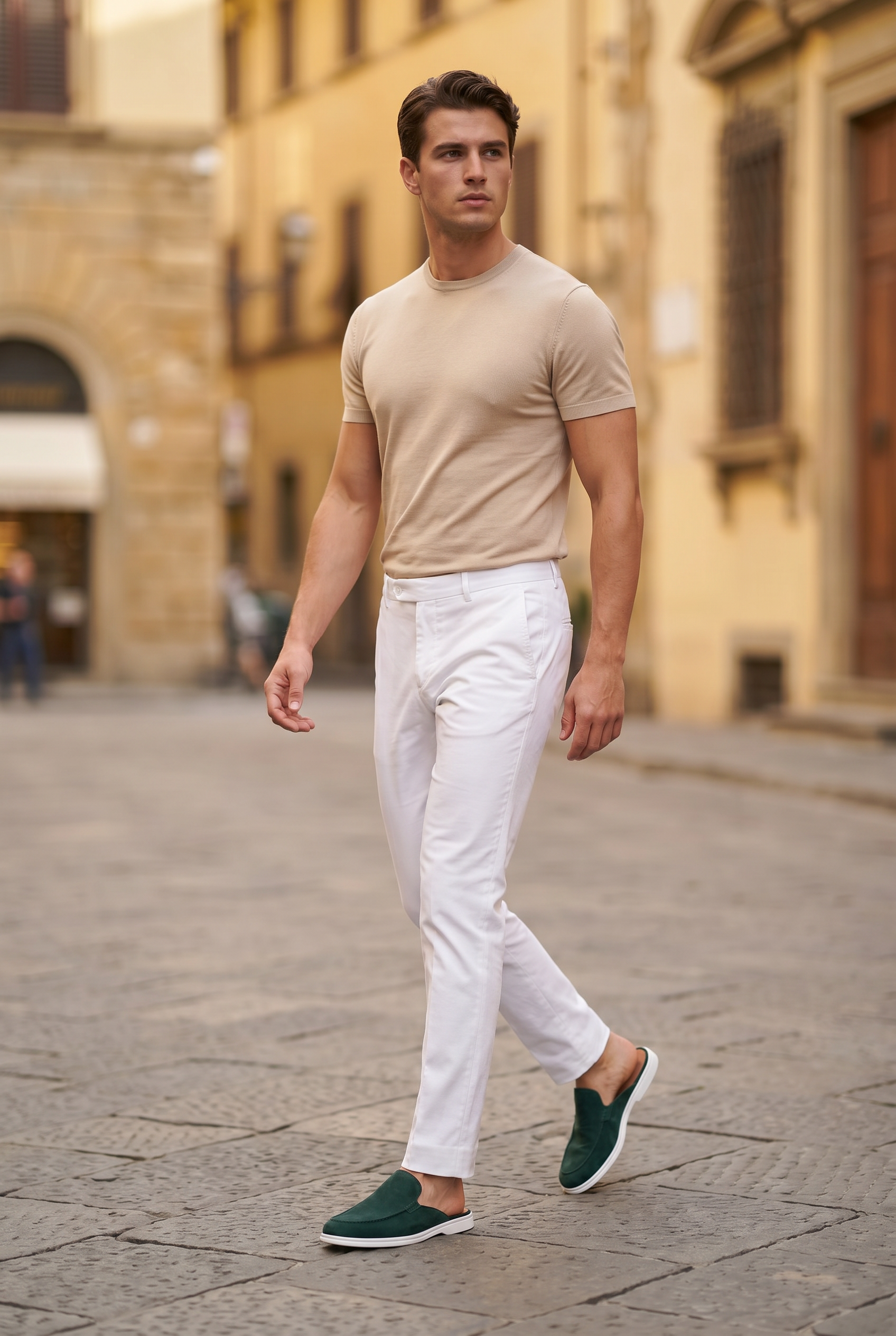 Yacht Loafer Suede Mule Forest Green