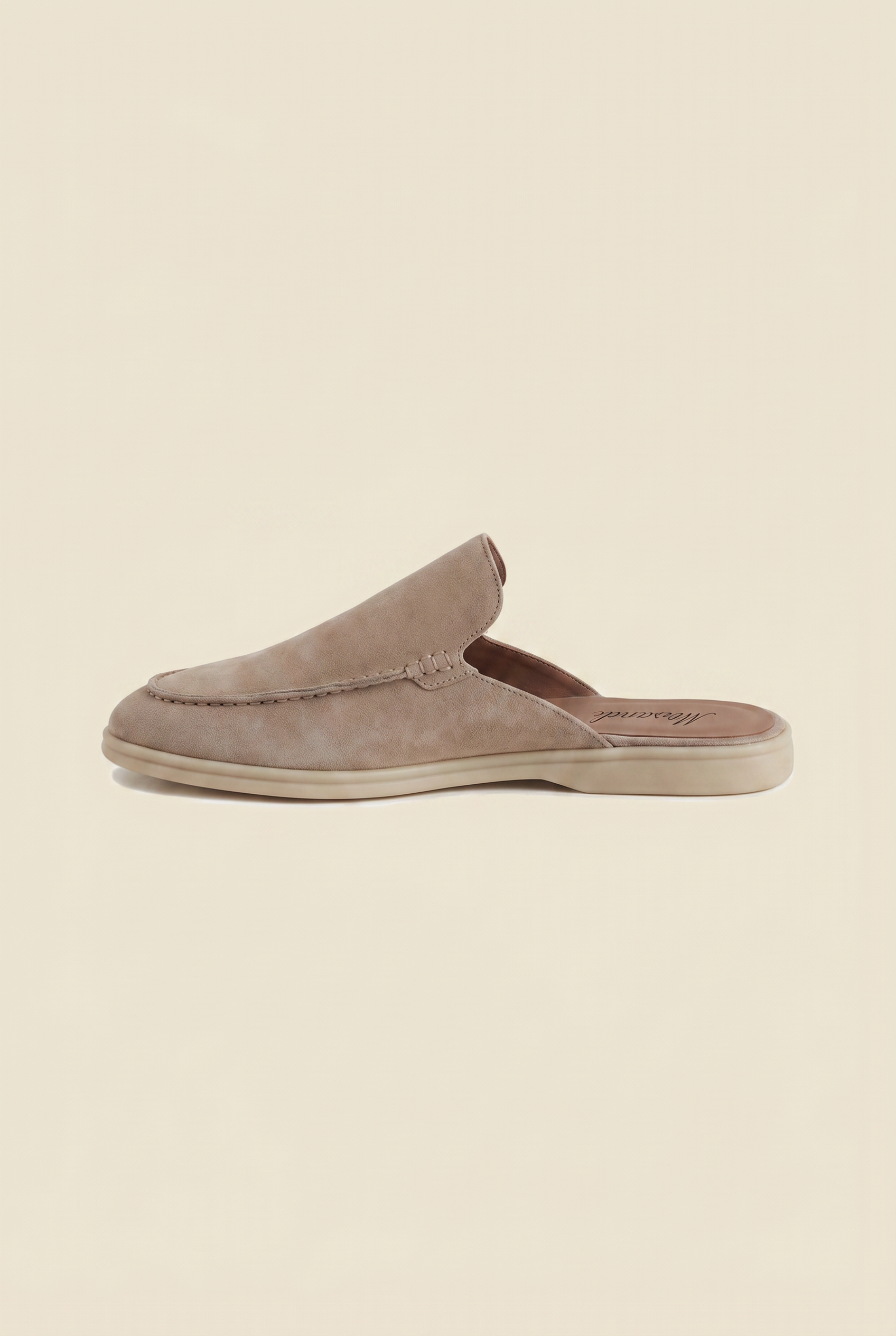 Yacht Loafer Suede Mule Dark Beige