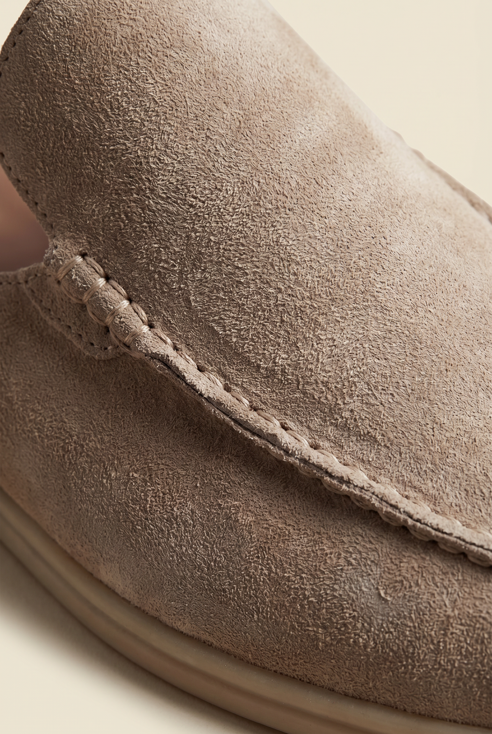 Yacht Loafer Suede Mule Dark Beige