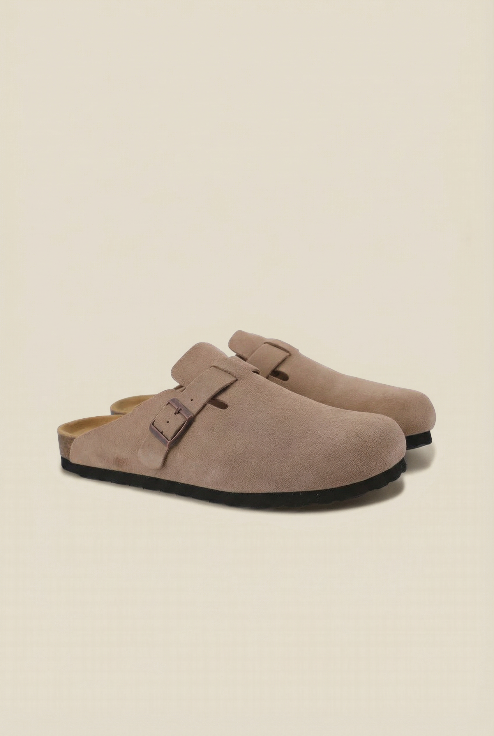 Old Money Suede Clogs Beige