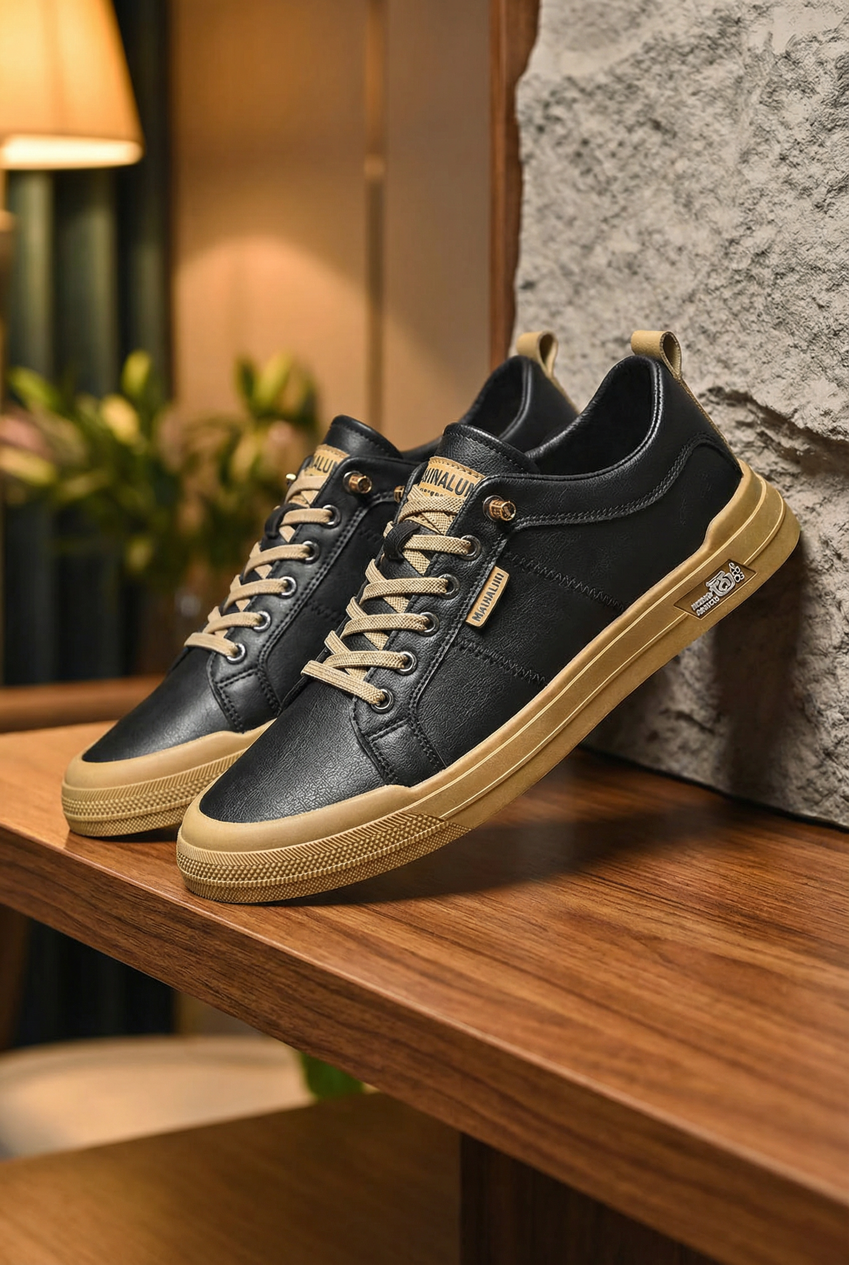 Mirsadon Leather Trainers Black