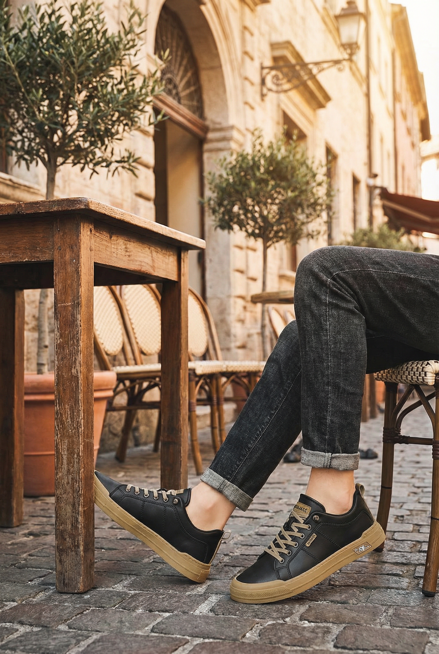 Mirsadon Leather Trainers Black