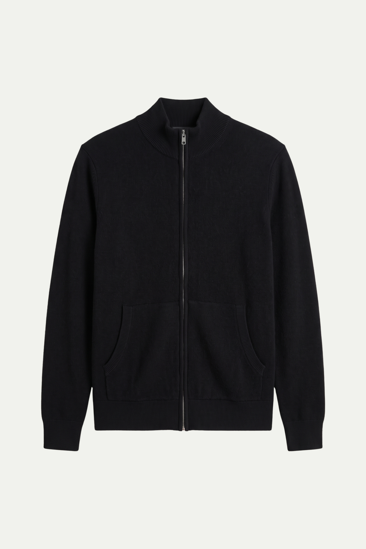 Mongolian Cashmere Full Zip Sweater Black