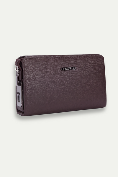 Mirsino Fingerprint Leather Pouch - Brown