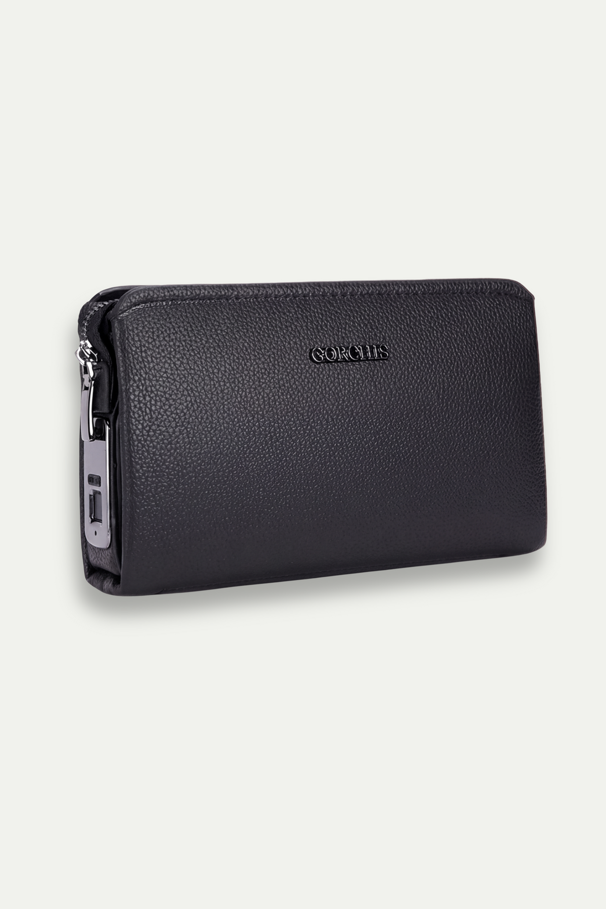 Mirsino Fingerprint Leather Pouch - Black