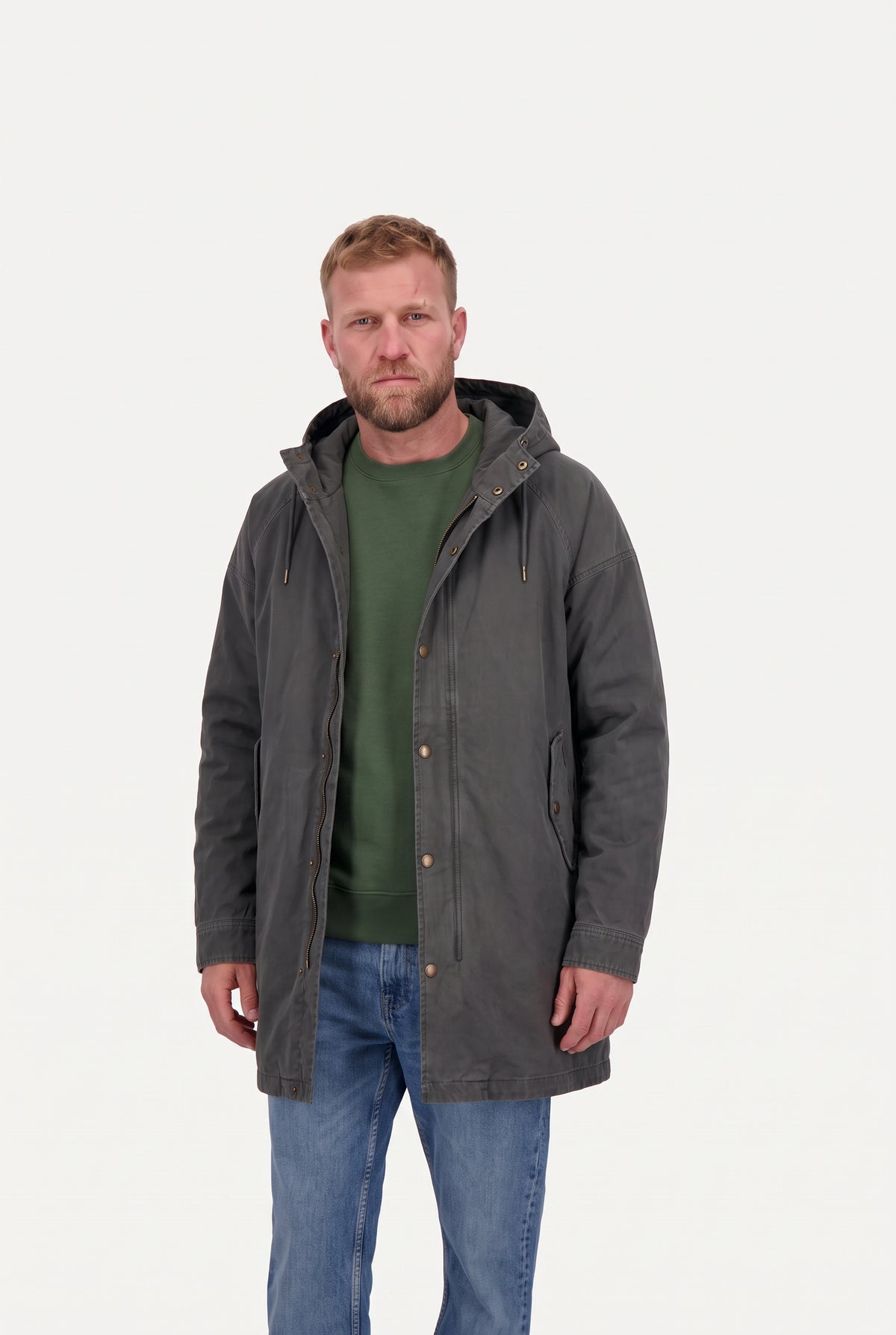 Mirsino Military Style Parka Grey