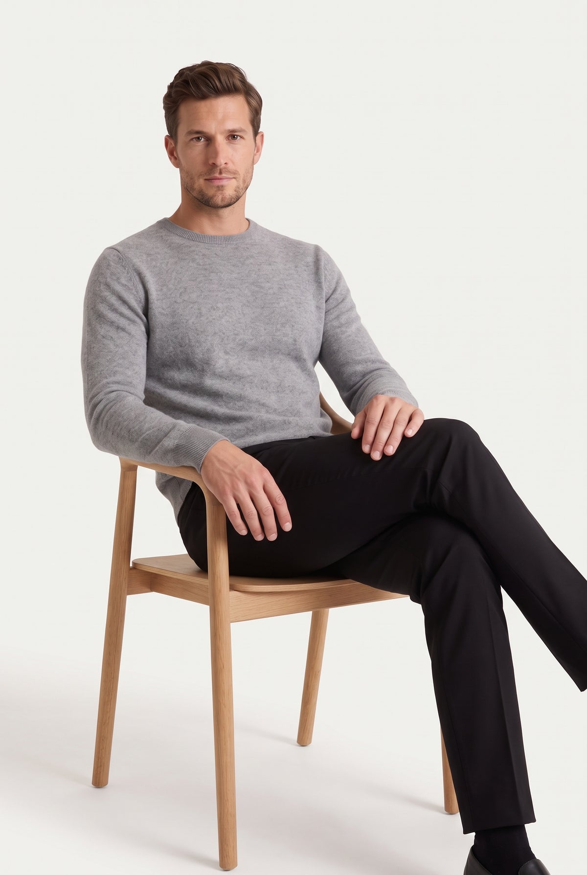 Mirsino Cashmere Crewneck Jumper Grey