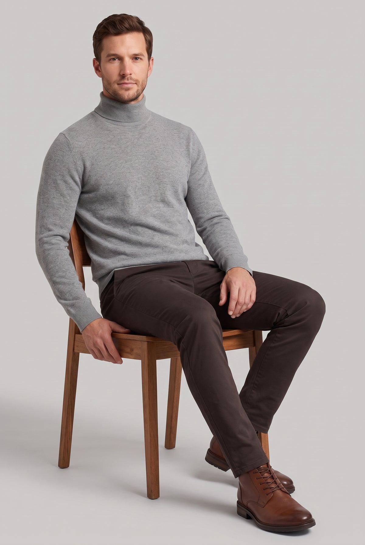 Mirsino Mongolian Cashmere Sweater Light Grey