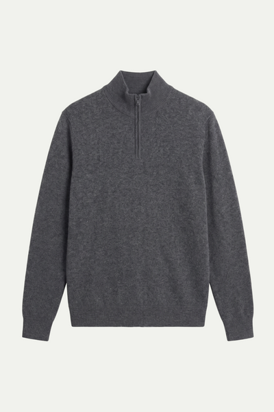 Mirsino Finest Cashmere 1/4 Zip Jumper - Grey