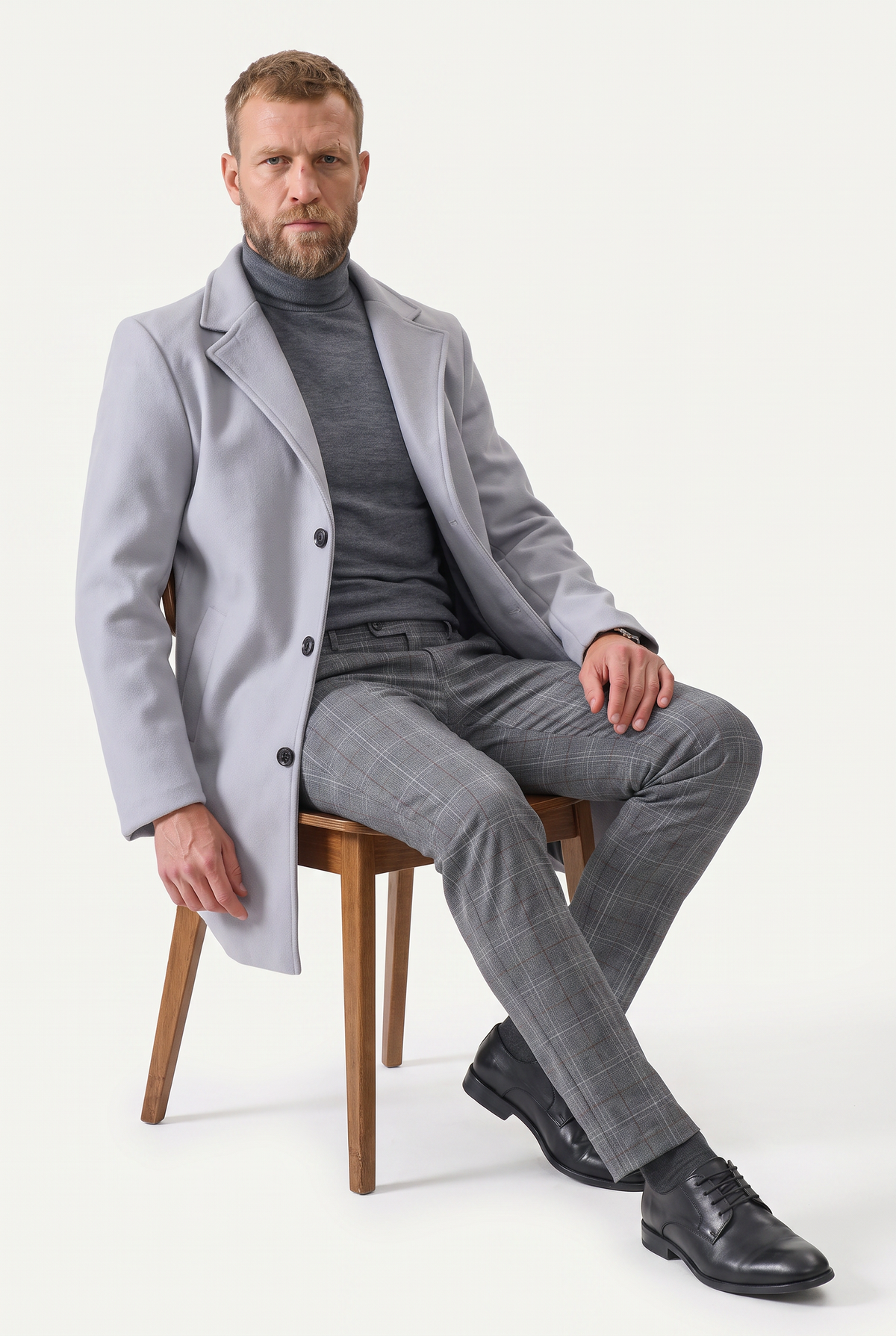 Mirsino Buckle King Jacket Light Grey