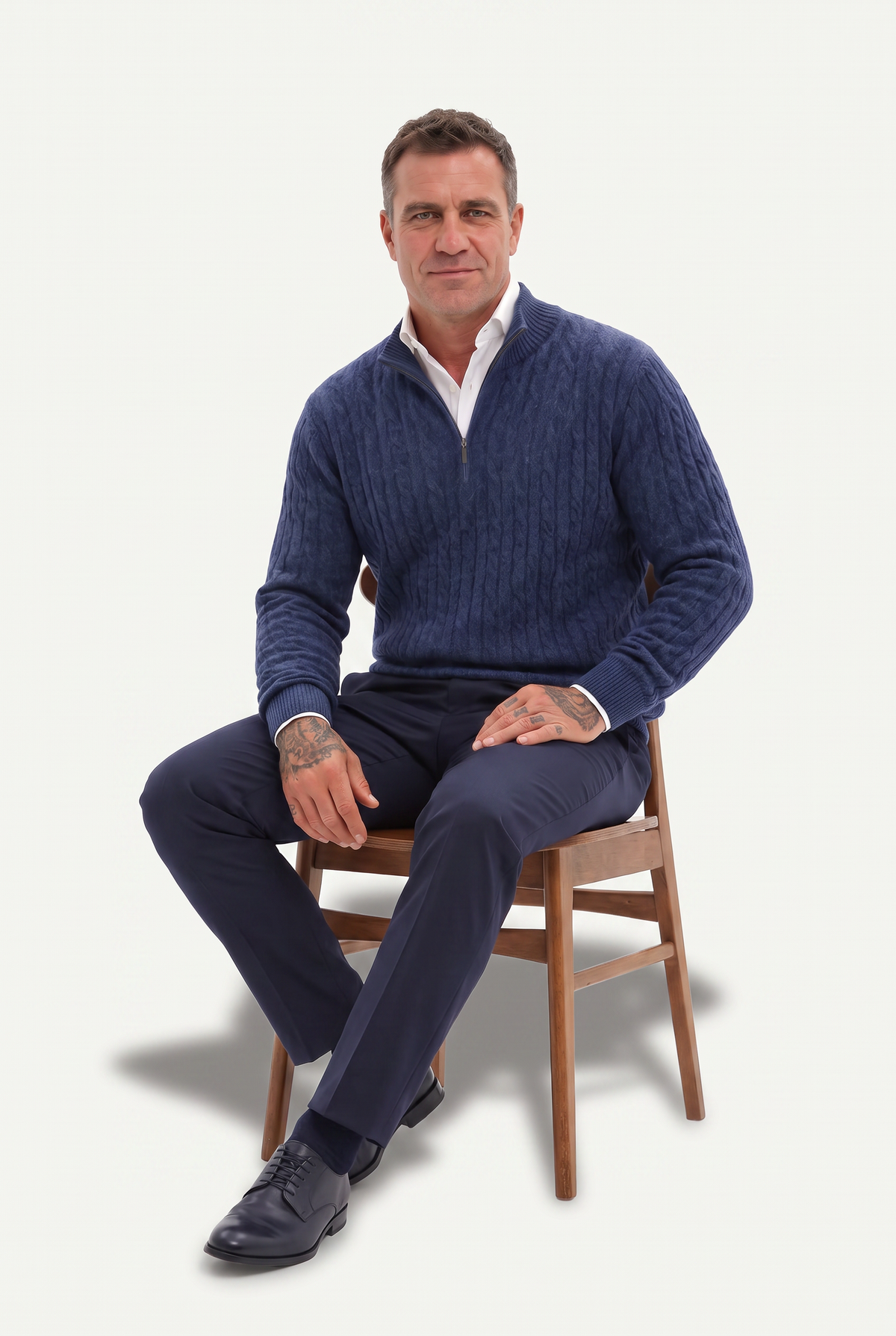 Mirsino Knit Quarter Zip Navy