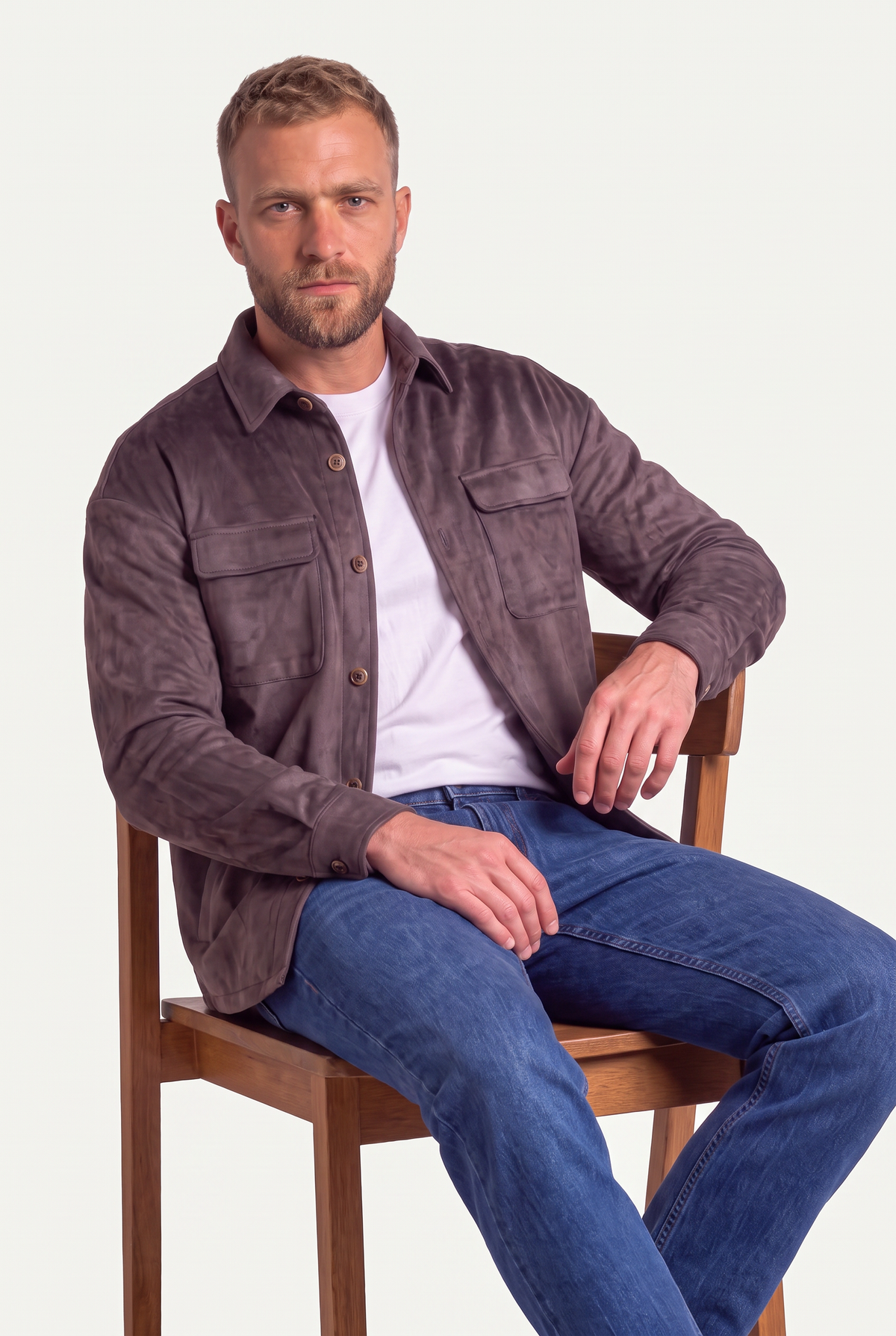 Mirsino Suede Overshirt | Coffee