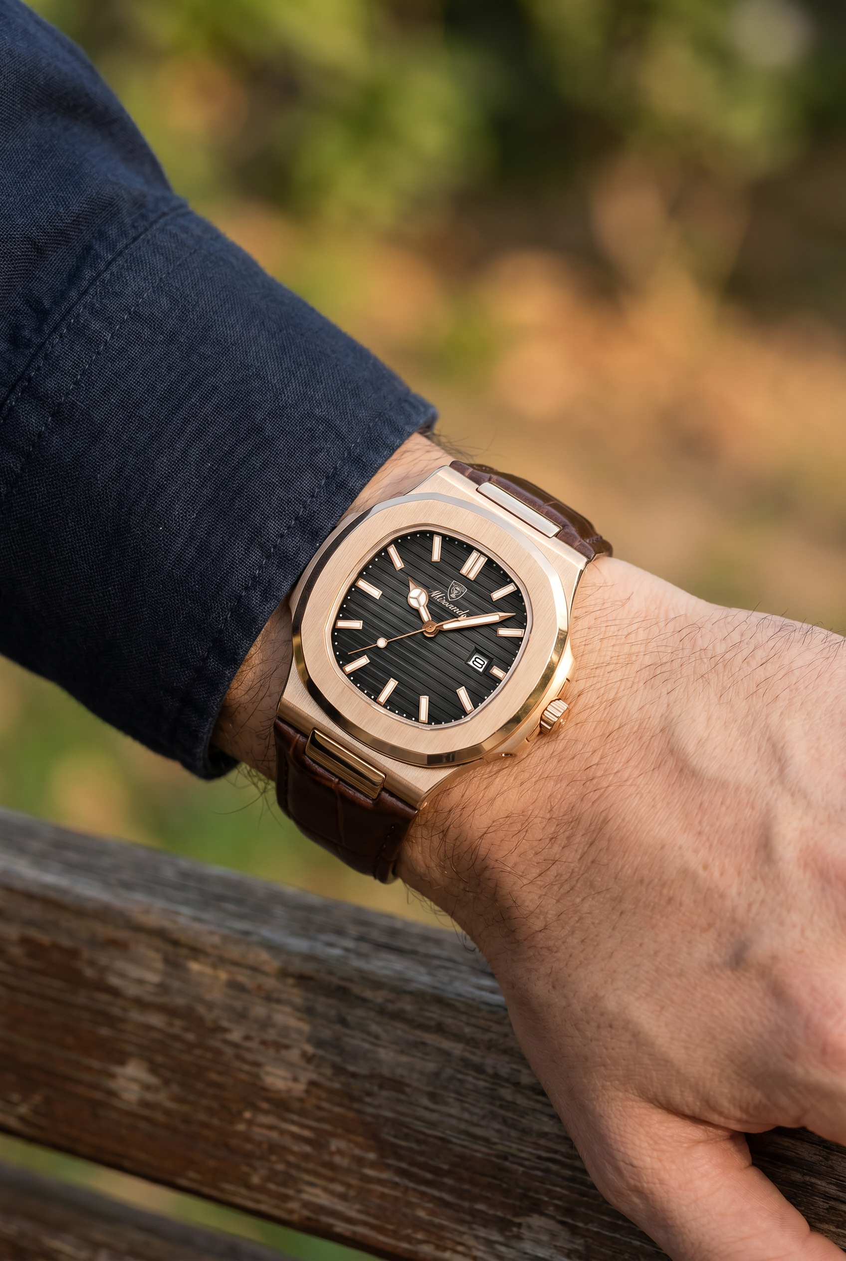 Lisbon Leather Watch Black
