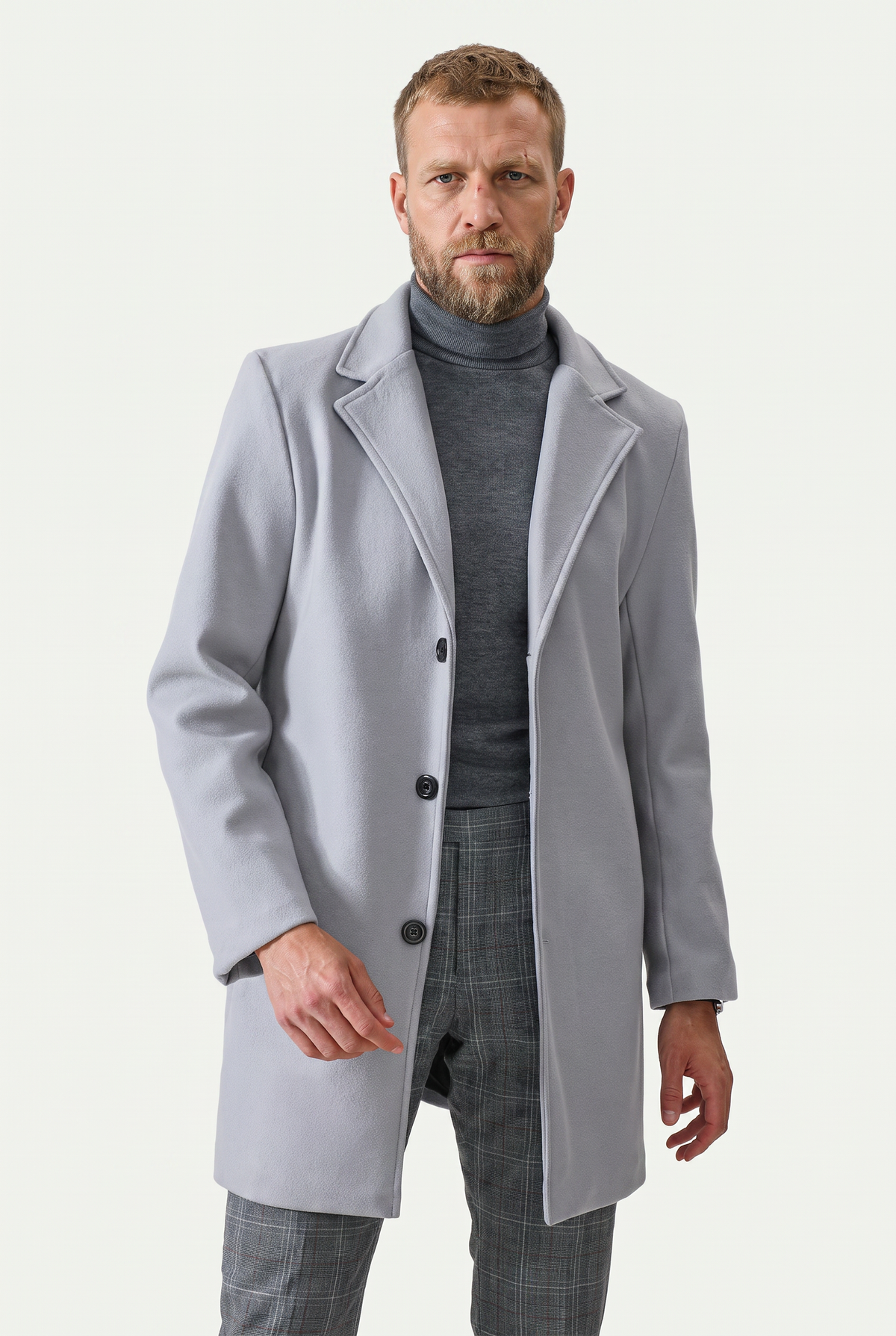 Mirsino Buckle King Jacket Light Grey