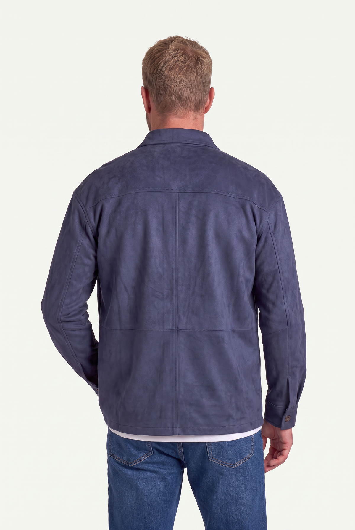 Mirsino Suede Overshirt | Navy
