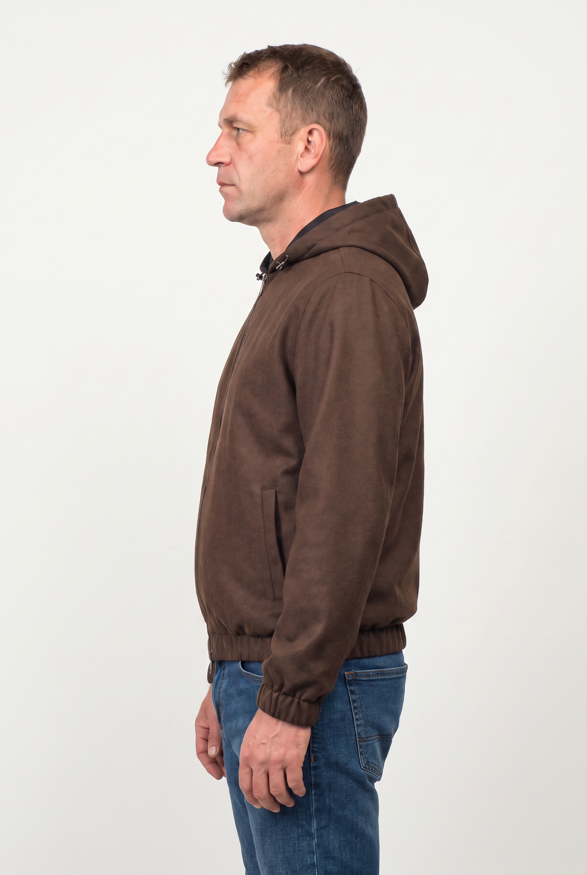 Reversible Hooded Wool City Jacket Black/Brown