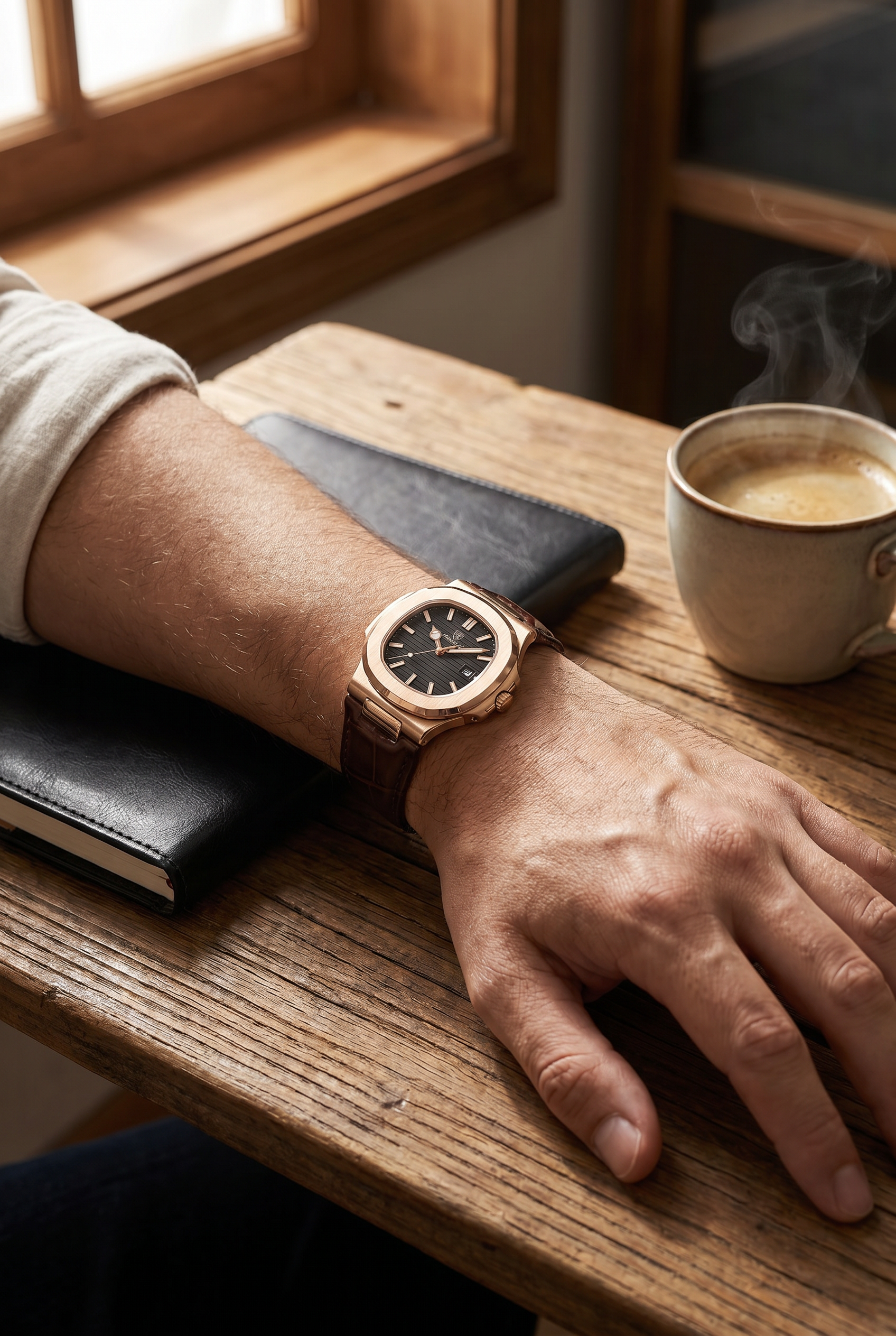 Lisbon Leather Watch Black