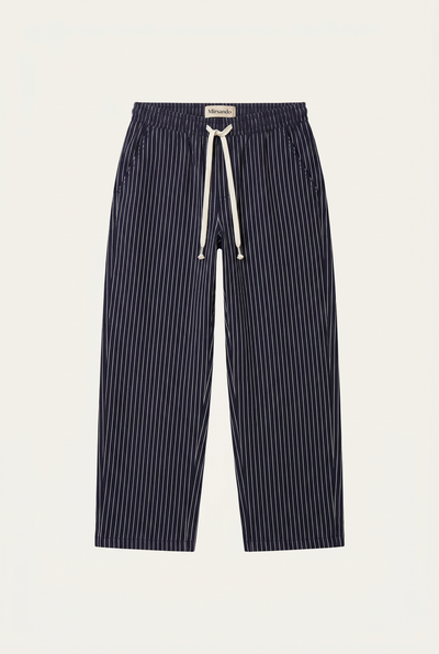 Raffaele™ Pinstripe Linen Pants Black