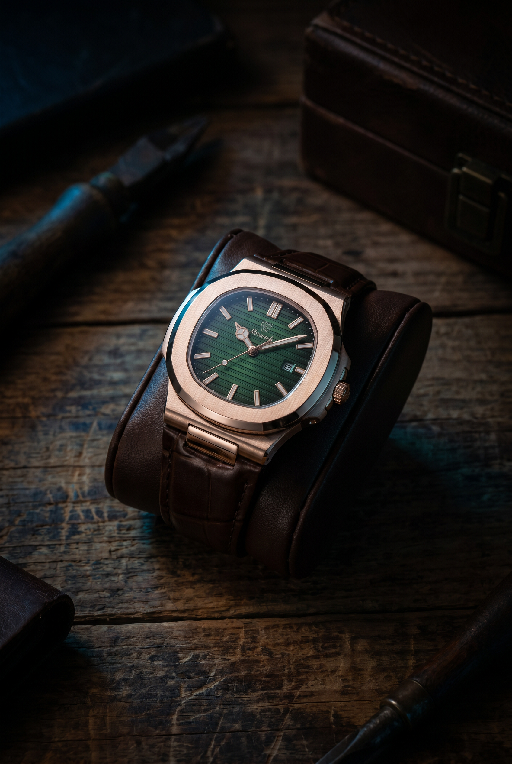 Lisbon Leather Watch Green