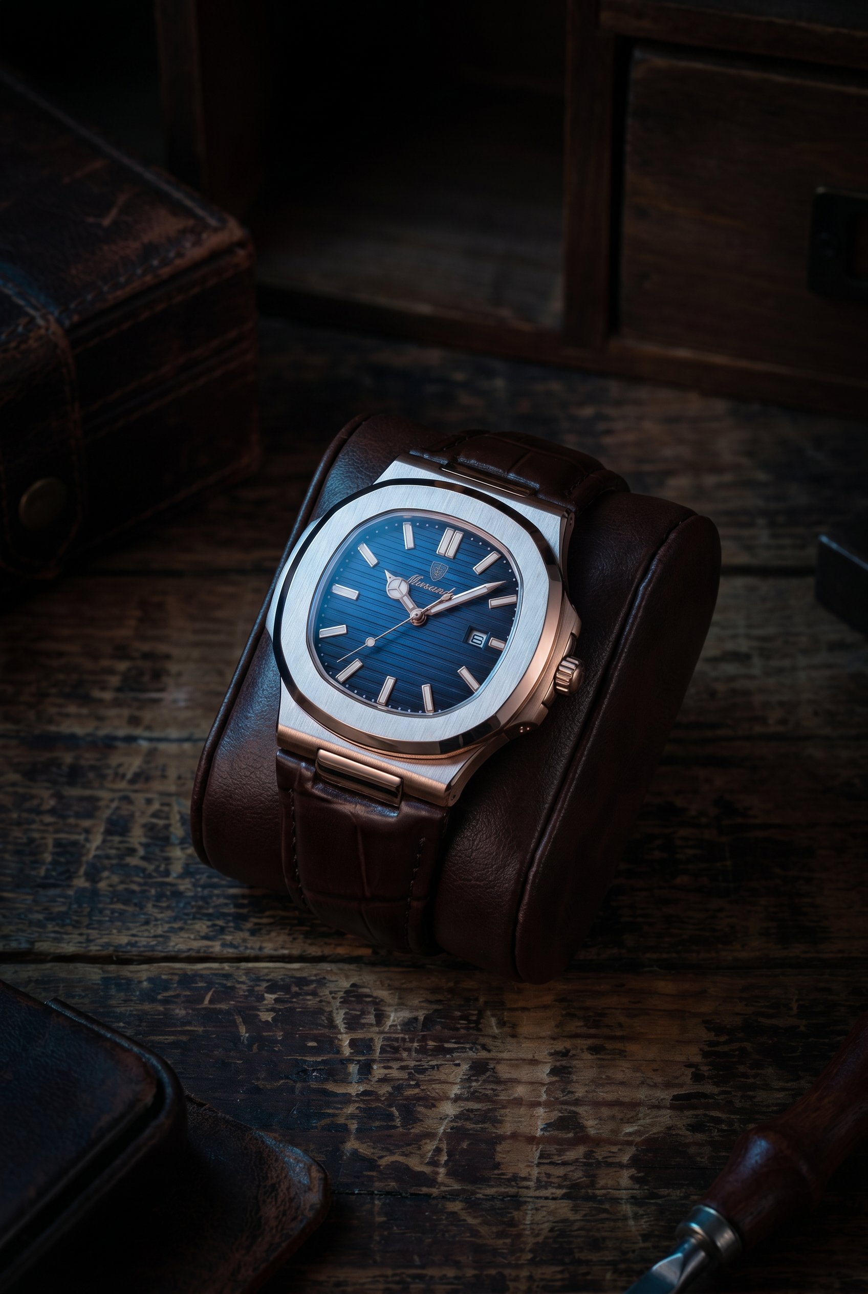 Lisbon Leather Watch Blue