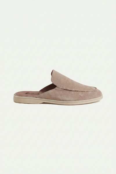 Yacht Loafer Suede Mule Dark Beige