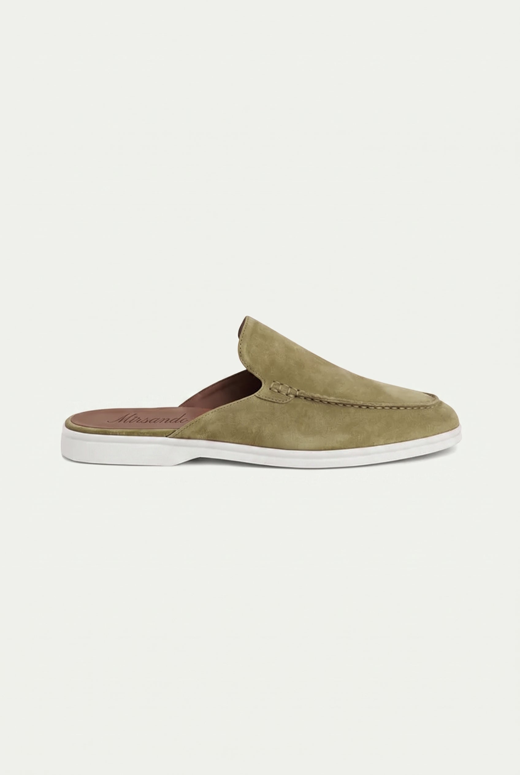 Yacht Loafer Suede Mule Olive