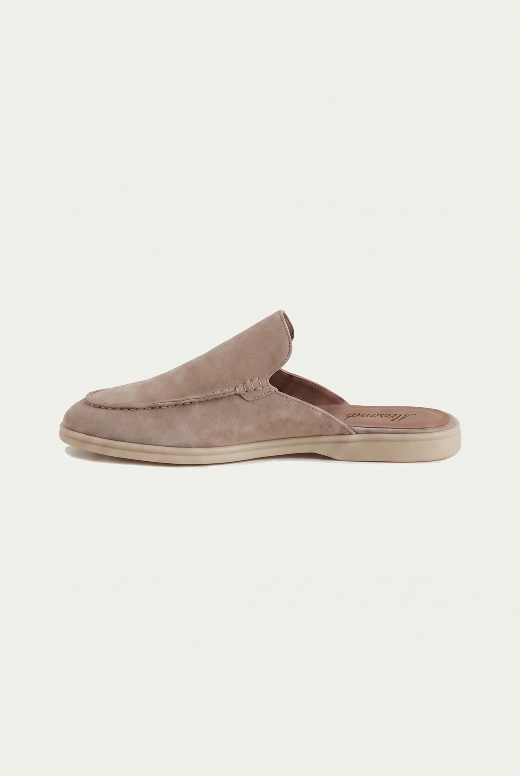 Yacht Loafer Suede Mule Dark Beige