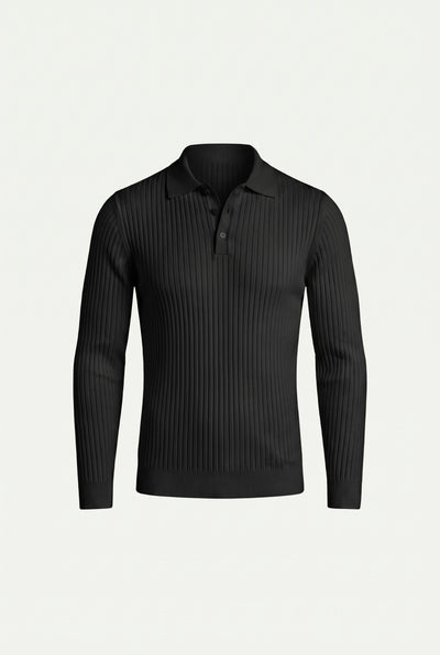 Marcello™ Ribbed Polo Black
