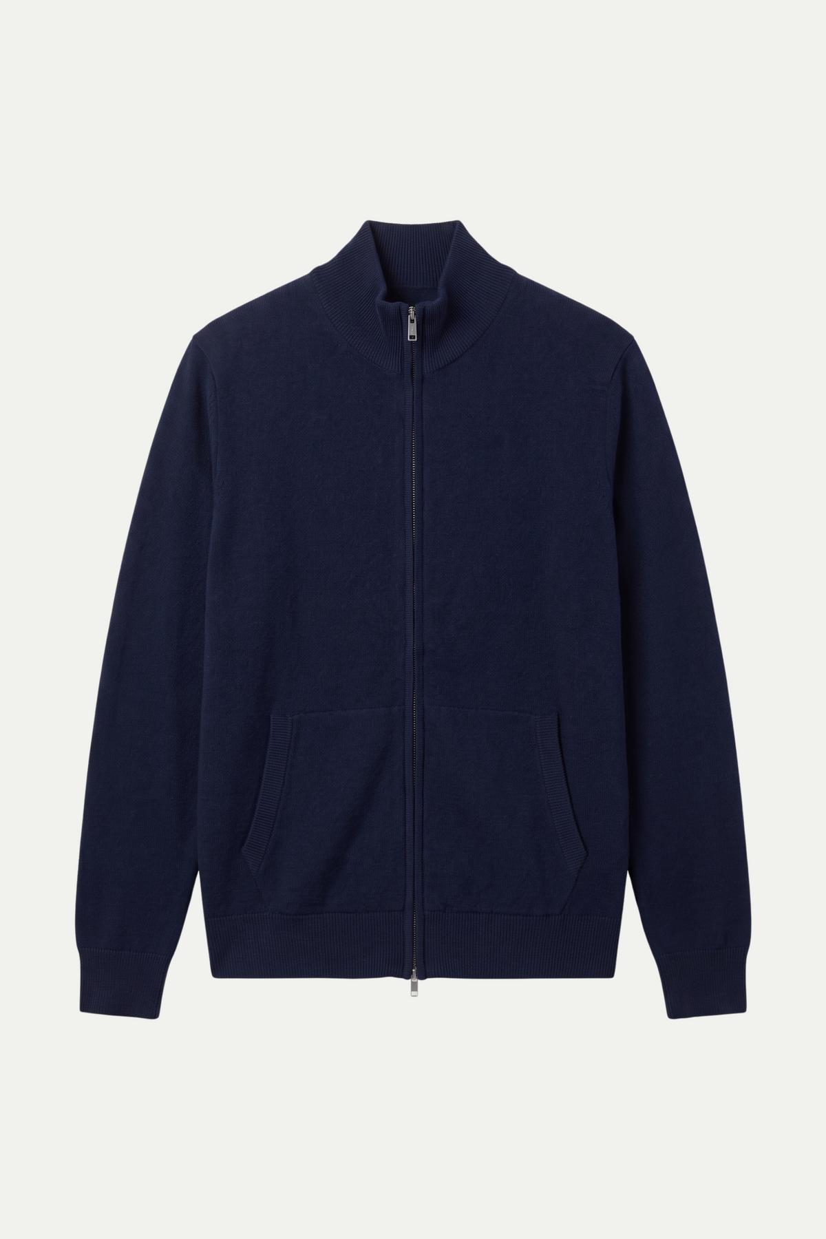 Mongolian Cashmere Full Zip Sweater Navy