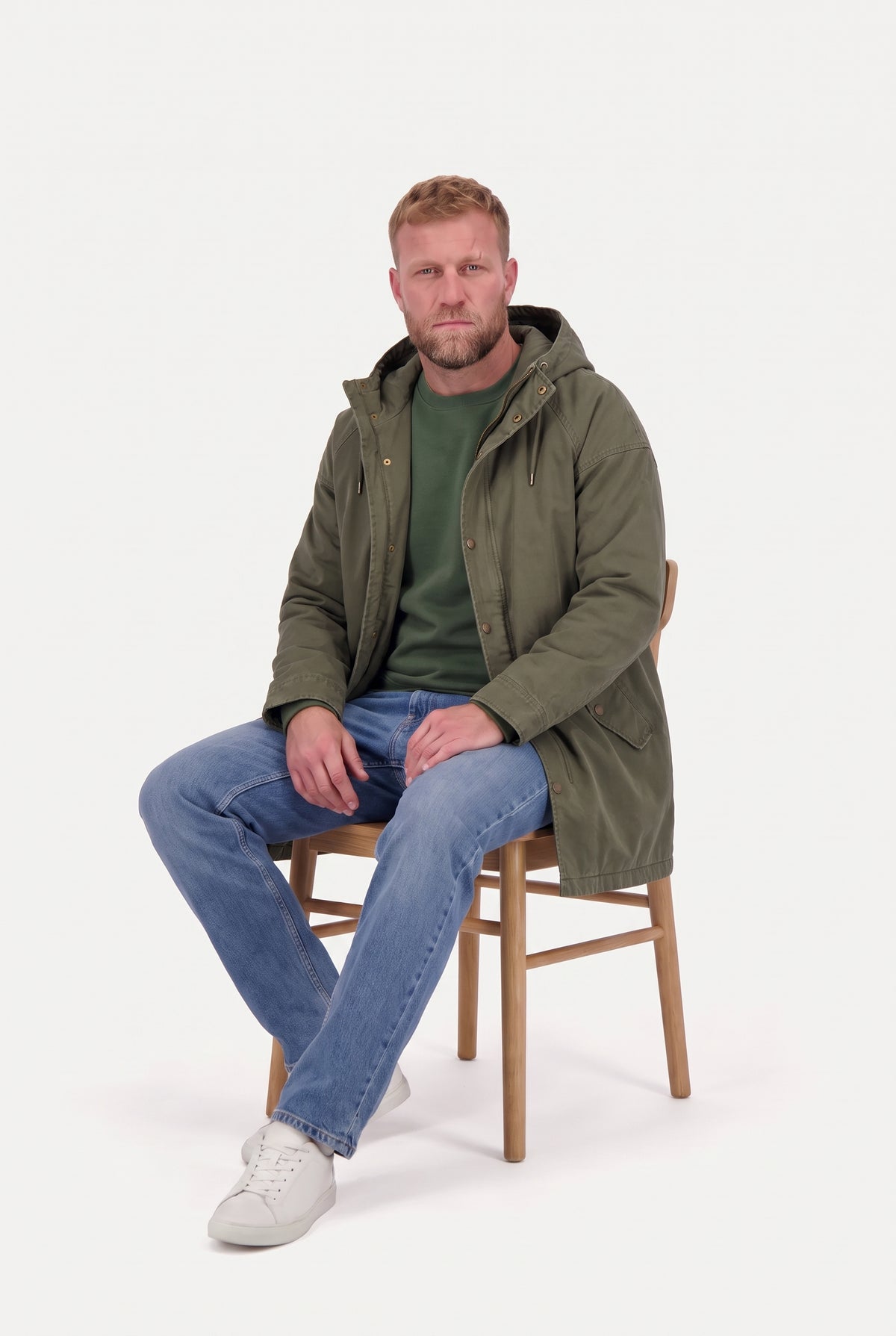 Mirsino Military Style Parka Olive